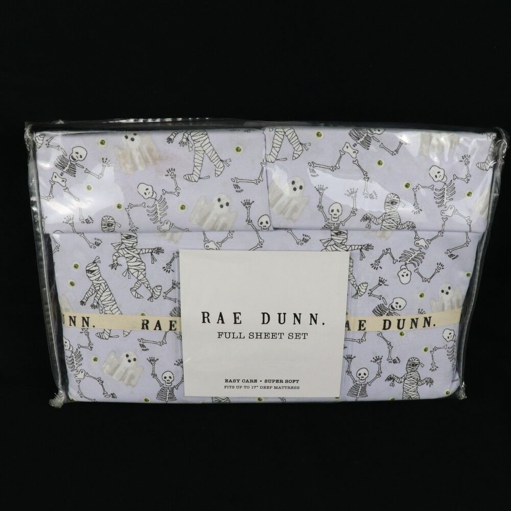 Rae Dunn Halloween Full Sheet Set Monsters Gray